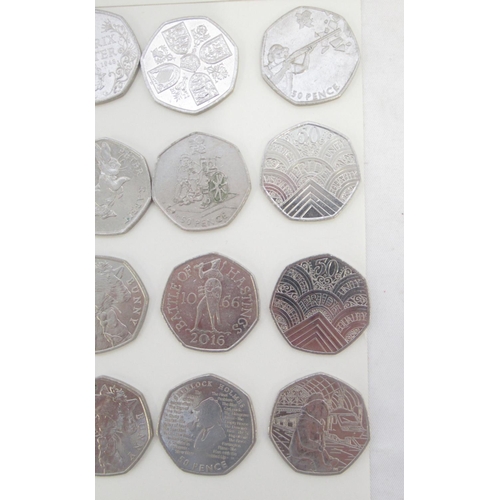 155 - Assorted collection of commemorative 50ps to inc. Diversity Built Britain, Beatrix Potters, Paddingt... 