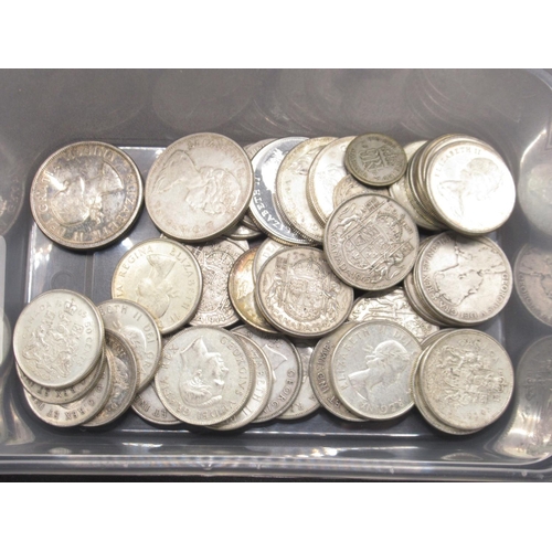 152 - Mixed collection of silver content coins, predominantly Canadian Dollars and 50 Cents to inc. 1913 U... 