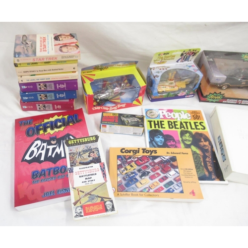 93B - Assorted collection of Toys and Books to inc. a Jada 'Classic TV series Batmobile & Batman', Corgi T... 