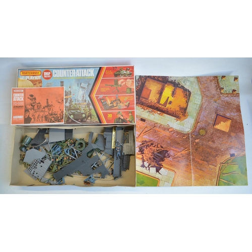 60 - Three boxed vintage model playsets to include an Airfix Super Flight Deck and Matchbox Counter-Attac... 