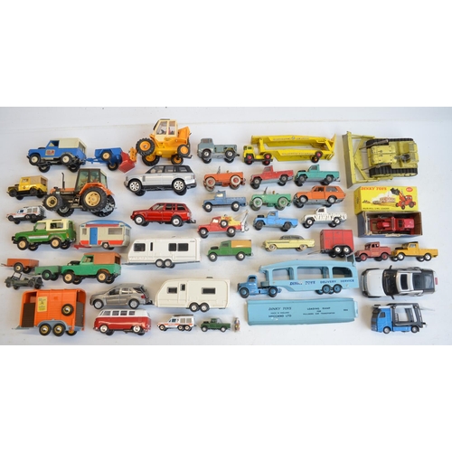 61 - Collection of mostly vintage unboxed diecast model vehicles including Land Rover models from Dinky a... 