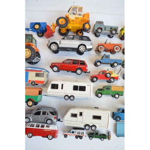 61 - Collection of mostly vintage unboxed diecast model vehicles including Land Rover models from Dinky a... 