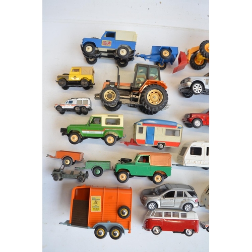 61 - Collection of mostly vintage unboxed diecast model vehicles including Land Rover models from Dinky a... 