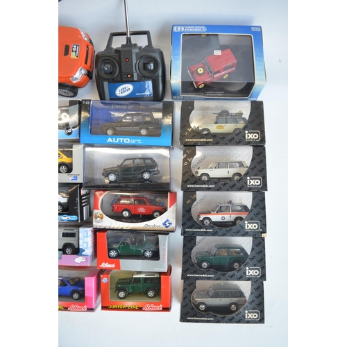 63 - Collection of mostly diecast model Land Rover cars, various scales (mostly 1/43) and manufacturers t... 