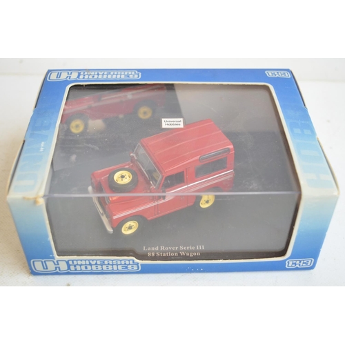 63 - Collection of mostly diecast model Land Rover cars, various scales (mostly 1/43) and manufacturers t... 