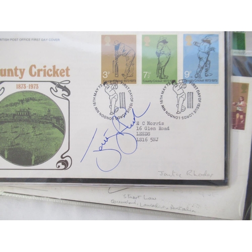 194 - The Centenary Test Match 1980 FDC folder No. 1174/1400, cont. various signed FDC by Dickie Bird and ... 