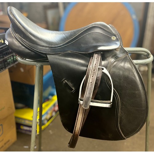 429 - A Brown Albion Legend 5000 Jump Saddle (17.5) with cover.  A Black Barnsby GP Saddle complete with S... 