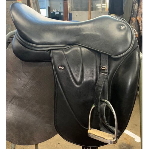 428 - Wow Dressage Saddle (Size 1) complete with Short Dressage Girth (24”), stirrups and leathers, saddle... 