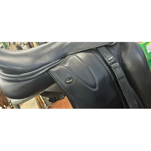 428 - Wow Dressage Saddle (Size 1) complete with Short Dressage Girth (24”), stirrups and leathers, saddle... 