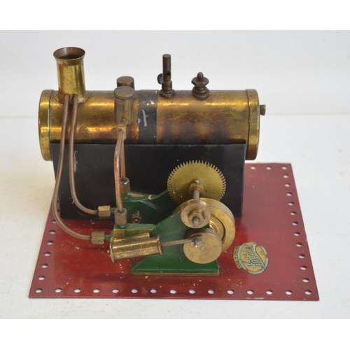 73 - Rare Hobbies SE4 stationary steam engine with original wood box (Circa late 1930's)