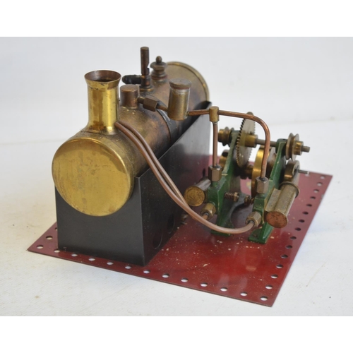 73 - Rare Hobbies SE4 stationary steam engine with original wood box (Circa late 1930's)