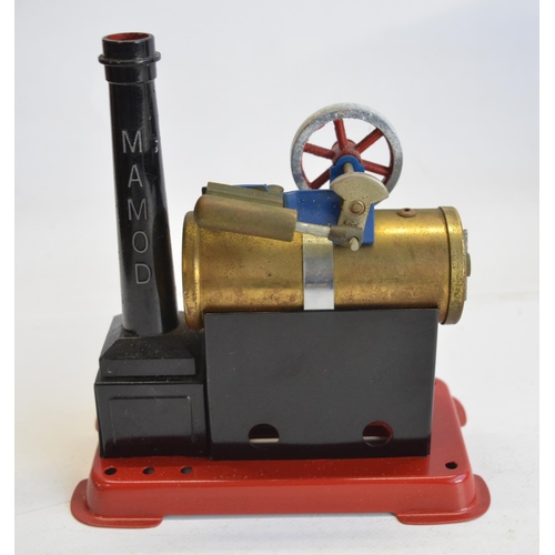 74 - Mamod SP1 stationary steam engine, miniature Marklin belt driven grinding/polishing wheel and colour... 