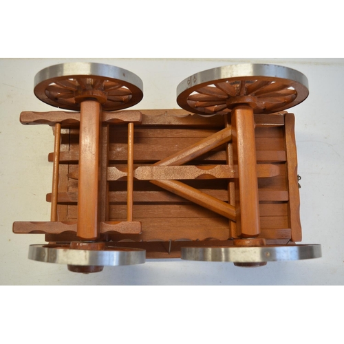 75 - Collection of attractive large scale wooden cart models with metal rimmed wheels, largest examples a... 