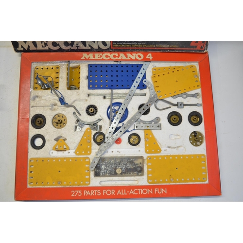 77 - Collection of vintage toys to include Meccano set No4, Minimodels Scalextric Set 45 (box poor, track... 