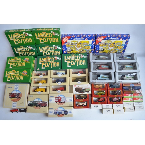 85 - Collection of diecast model vehicles from Corgi including limited editions, Tramlines, Weetabix Coll... 