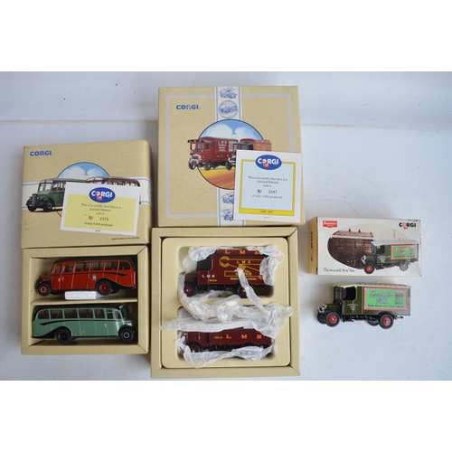 85 - Collection of diecast model vehicles from Corgi including limited editions, Tramlines, Weetabix Coll... 