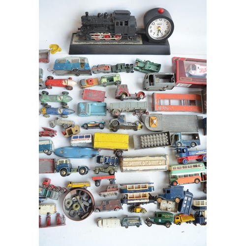 88 - Collection of mostly playworn model vehicles including re-painted examples, also good condition boxe... 