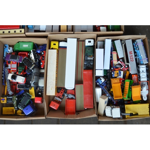 91 - Extensive collection of unboxed model vehicles and 1 boxed Corgi truck, mostly diecast, qty, 11 boxe... 