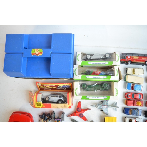 95 - Collection of mostly unboxed playworn model vehicles and a Matchbox carry case with vehicles, all A/... 