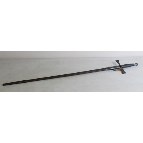 303 - C19th century Victorian Masonic ceremonial sword with scabbard. Blade L71cm