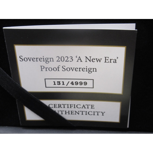 135A - The London Mint Office - Sovereign 2023 'A New Era' Proof Sovereign No.131/4999, encapsulated in ori... 