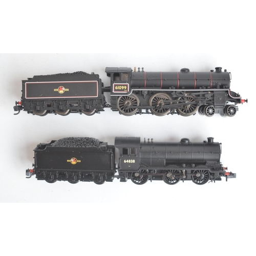 102 - Two N gauge electric steam locomotive models, both in BR black late crest liveries to include a Dapo... 