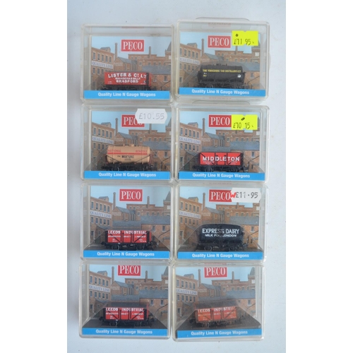 108 - Collection of N gauge passenger coaches from Graham Farish and Minitrix plus goods wagons from Dapol... 