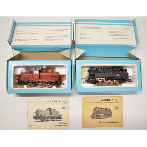 110 - Collection of HO gauge railway models from Marklin to include three electric locomotives, all 3 rail... 