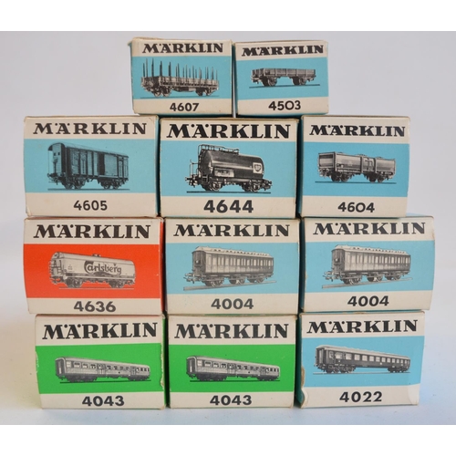 110 - Collection of HO gauge railway models from Marklin to include three electric locomotives, all 3 rail... 