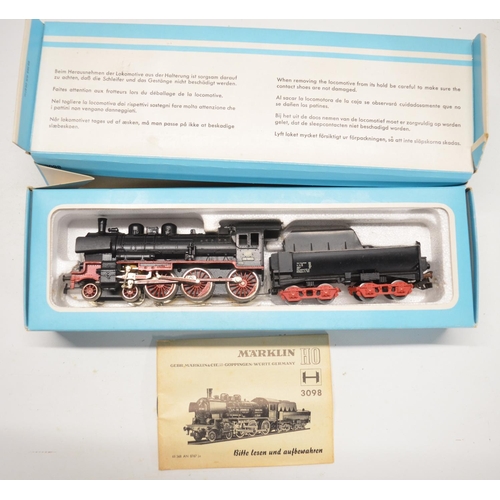 110 - Collection of HO gauge railway models from Marklin to include three electric locomotives, all 3 rail... 