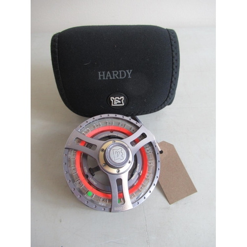 418 - Hardy 'Ultralite' 5000 CLS fly reel in dual-compartment Hardy reel pouch