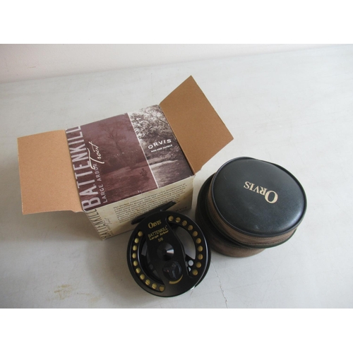 419 - Orvis 'Battenkill Large Arbor' Trout fly reel, complete with original pouch and box