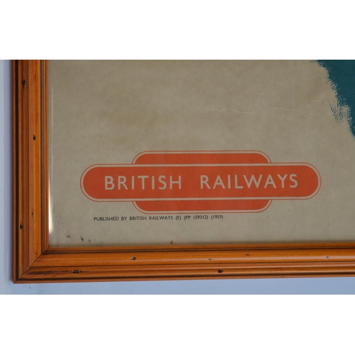 123 - Attractive framed vintage British Rail (East) advertising poster for freight services on train ferry... 