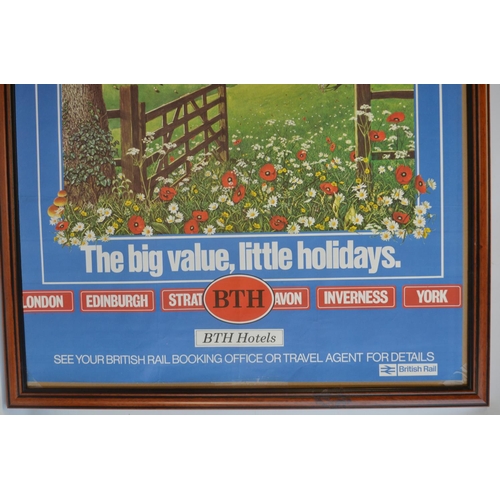 125 - Attractive framed British Rail advertising poster, 1981 featuring InterCity 125 HST against scenic b... 