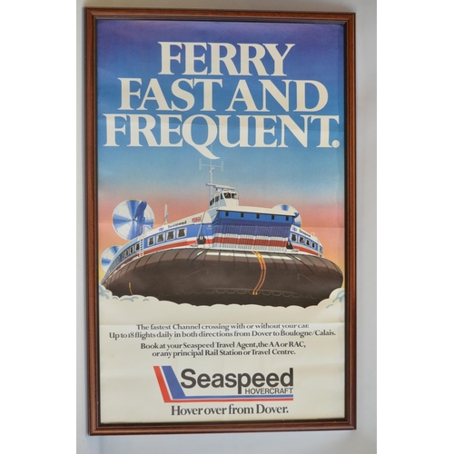 126 - Attractive framed Seaspeed Hovercraft advertising poster, British Railways Board (Central Publicity ... 