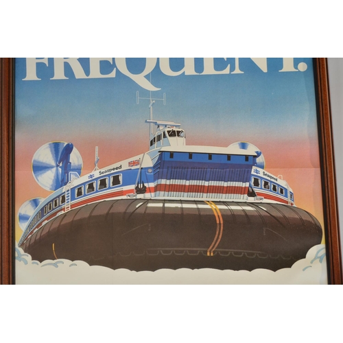 126 - Attractive framed Seaspeed Hovercraft advertising poster, British Railways Board (Central Publicity ... 