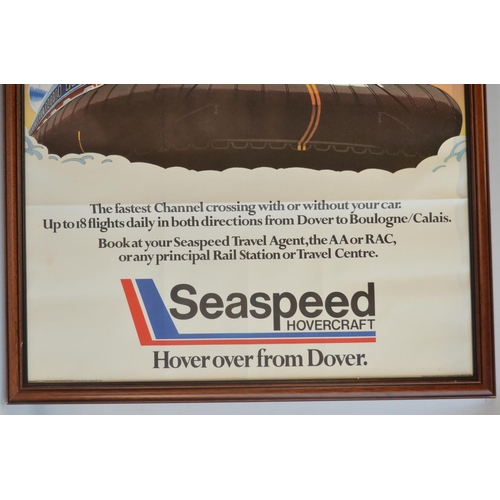 126 - Attractive framed Seaspeed Hovercraft advertising poster, British Railways Board (Central Publicity ... 