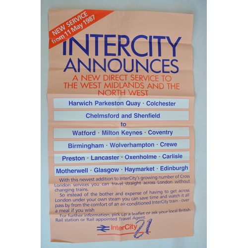 127 - Collection of British Rail ephemera to include information posters including 'InterCity Announces A ... 