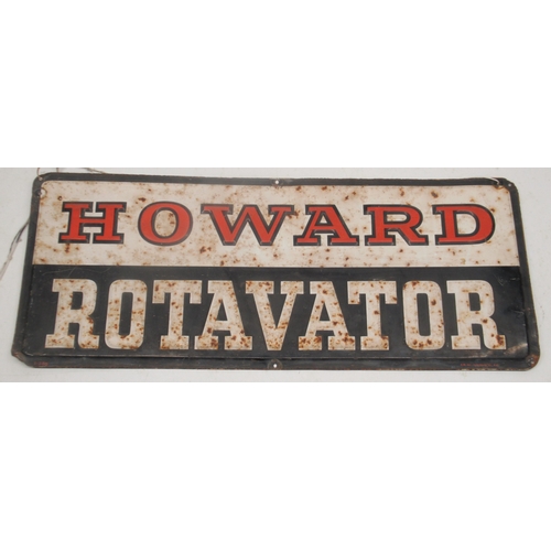 223B - Howard Rotavator, mid 20th Century embossed tin plate sign, W76cm