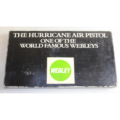 439 - Webley & Scott The Hurricane Air Pistol in original box, .22 over-lever air pistol, with opened Webl... 