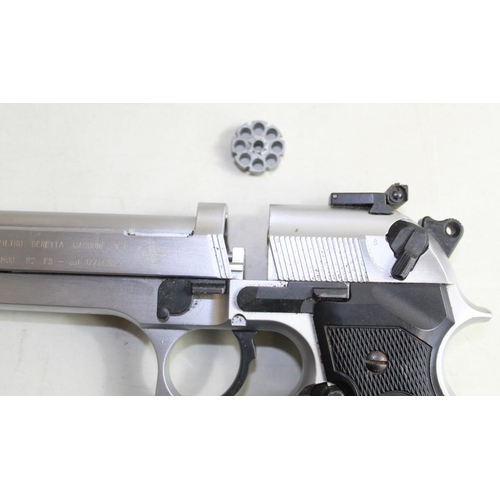 441 - Beretta style .177 8 round magazine PPC 1500 Co2 canister pistol and a Co2 Walther P38 style .177 pi... 