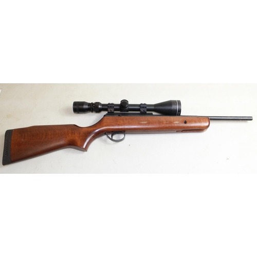 447 - BSA .22 short break barrel air rifle with a unnamed 12x50 scope