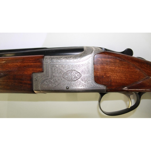 461 - Laurona Over-Under 12B Shotgun, Single trigger ejector, with multi-chokes, Serial no. S18514, Length... 