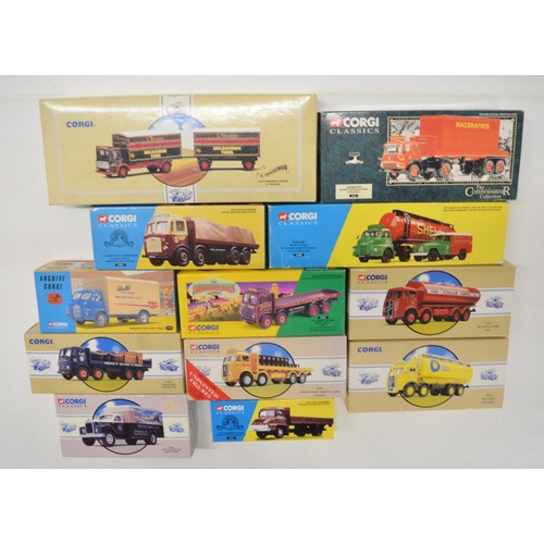 85A - Twelve limited edition diecast Corgi and Corgi Classics truck models, boxes opened for inspection an... 