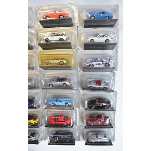 93A - Complete collection of DeAgostini diecast 1/43 Porsche models with associated magazines, issues 1-50... 