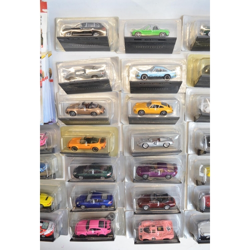 93A - Complete collection of DeAgostini diecast 1/43 Porsche models with associated magazines, issues 1-50... 