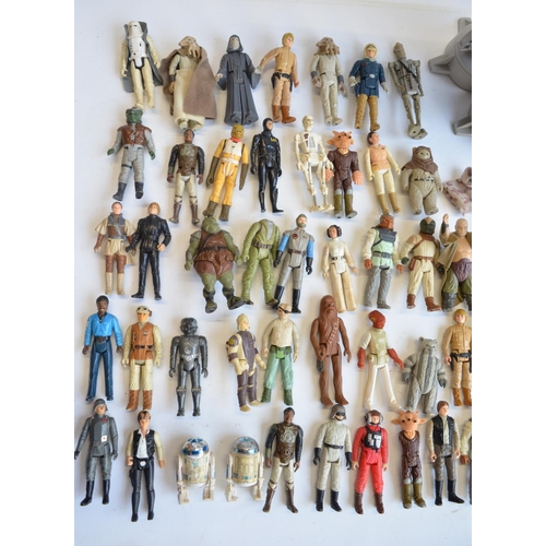 96A - Collection of mostly Star Wars action figures and models to include an AT-AT, Millennium Falcon etc.... 