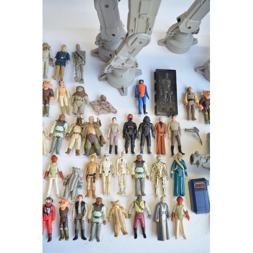 96A - Collection of mostly Star Wars action figures and models to include an AT-AT, Millennium Falcon etc.... 