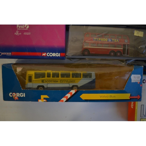 10 - Nineteen boxed diecast bus models from Corgi and Creative Master to include limited editions, models... 