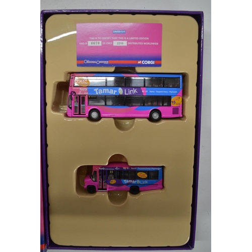 11 - Sixteen boxed 1/76 scale diecast bus and truck models/model sets from Corgi, EFE and Britbus to incl... 